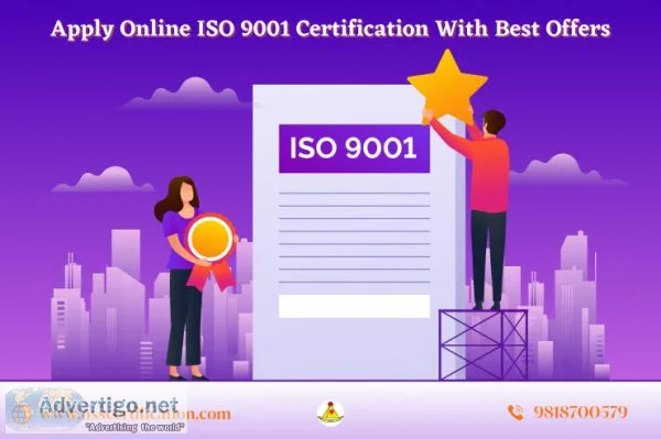 Apply online iso 9001 certification with best offers