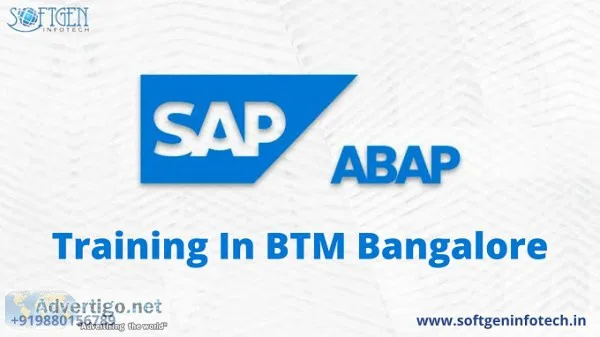 Best SAP ABAP Training In BTM Bangalore  Softgen Infotech