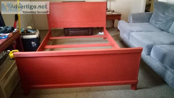 Full size bed frame with headboard and footboard with slats