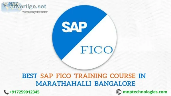 Best SAP FICO Training Course in Marathahalli Bangalore  MNP Tec