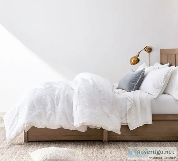 White bedding in a bag