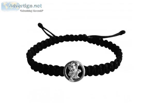 Aum Bracelet With Single Diamond Bead