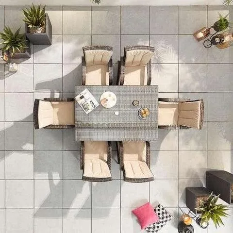 Brown 6 Seat Dining Set With Rectangular Table  Blakesleys.com