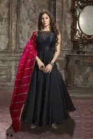 Black colour evening gown