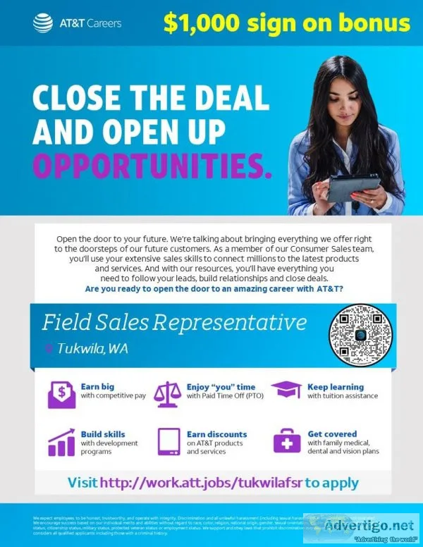 Field Sales Representative -  Tukwila (Seattle) WA