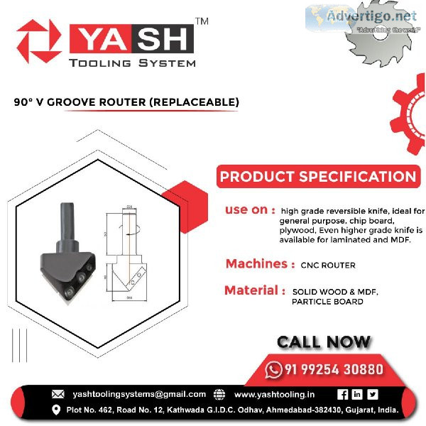 Buy 90° V Groove Router (Replaceable) from Yash Tooling Syste