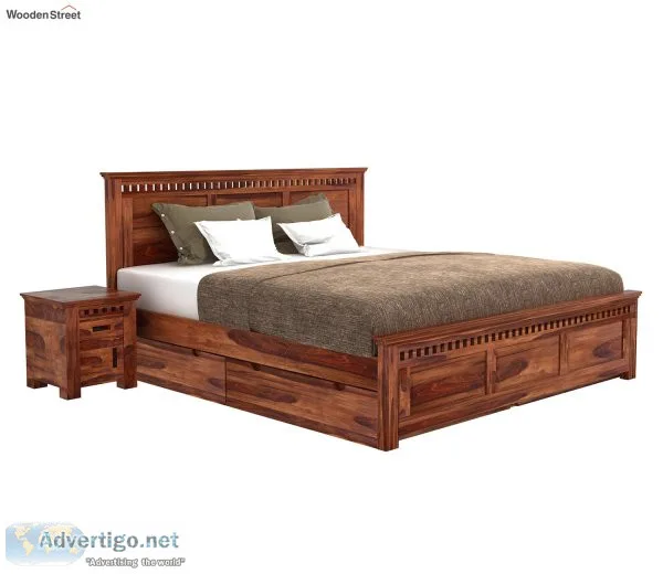 Get latest queen size bed online at wooden street