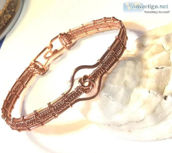 Copper Wire wrap Love Knot Bracelet