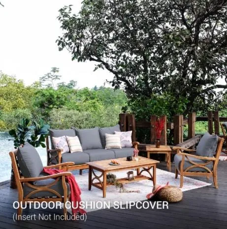 Buy Beige Cushion Slipcover Sofa For Seating Patio Sectional Set