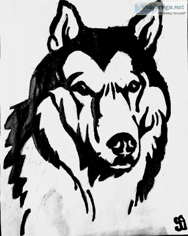 Black and White Husky Mix 48 GG &ndash 8.5&Prime x 11&Prime Pain