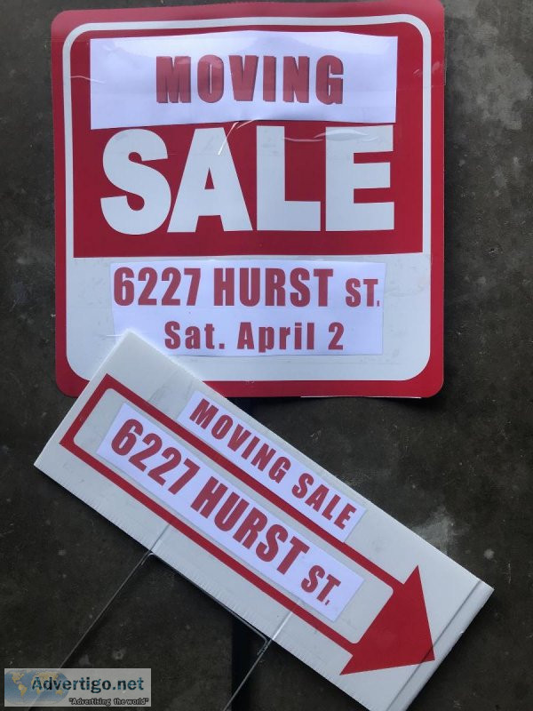 Moving Sale on April 2 in Houston