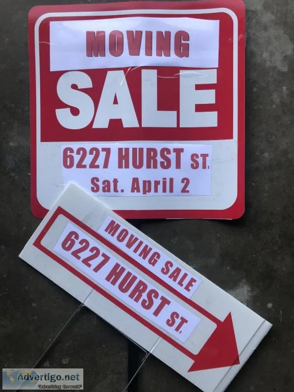 Moving Sale on April 2 in Houston