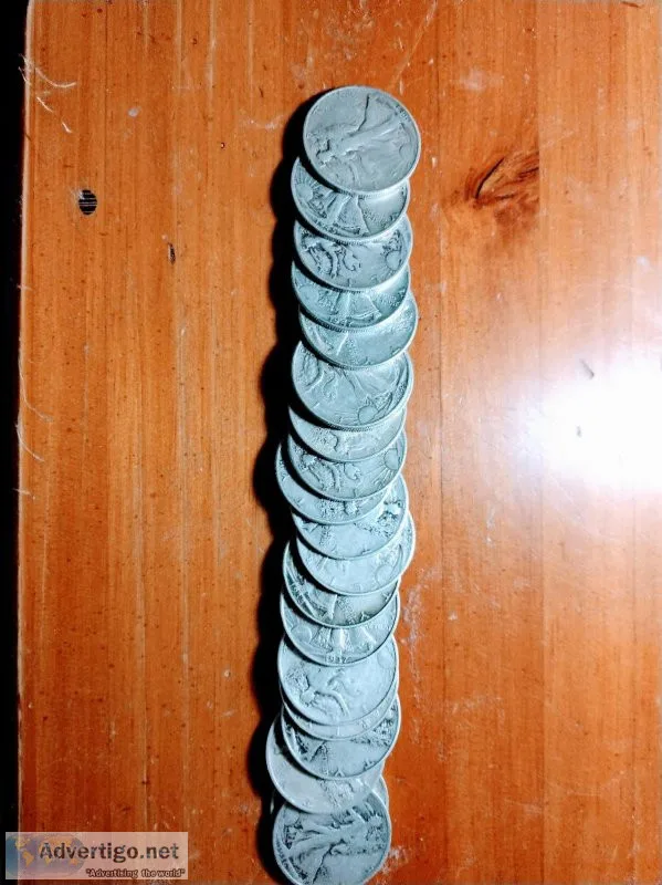 Roll of 20 silver walking liberty coins