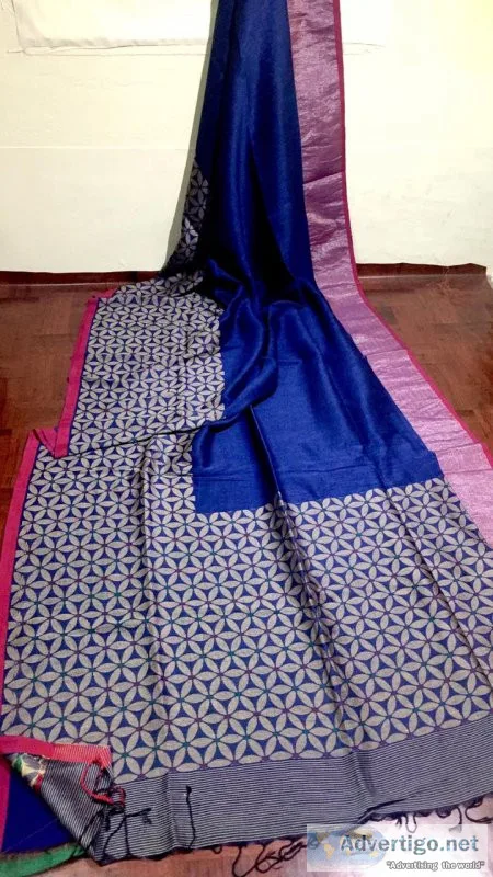 Pure linen jamdani sarees | bengalisareeonlinecom