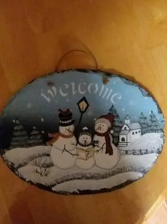 LARGE SNOWMAN SLATE