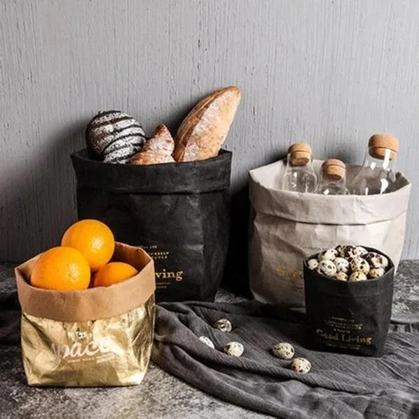 Buy Reusable Kraft Paper Bag For Kitchen Products Online