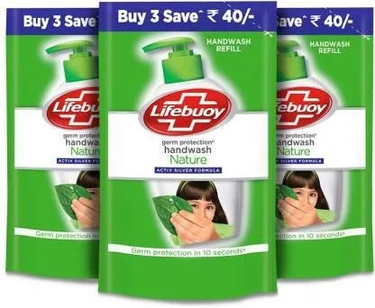 Lifebuoy Nature Hand wash 185ml ( BUY 3 COMBO Refill Pouch)