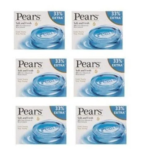 Pears Soft and Fresh Soap 75g each (Pack of 6)-Beauty-cosmetics-