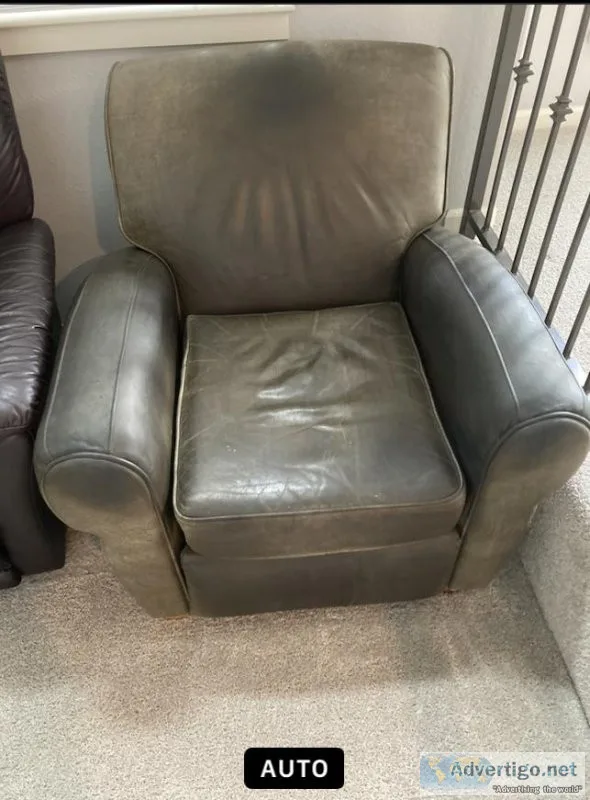Leather Recliner Olive