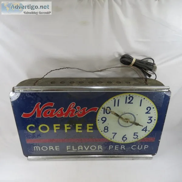 Wanted Nash Coffee lighted clock
