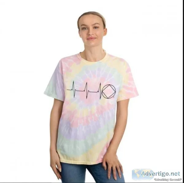 Shop Cool Na Tie Dye Shirts with Heartbeat Symbol  Online