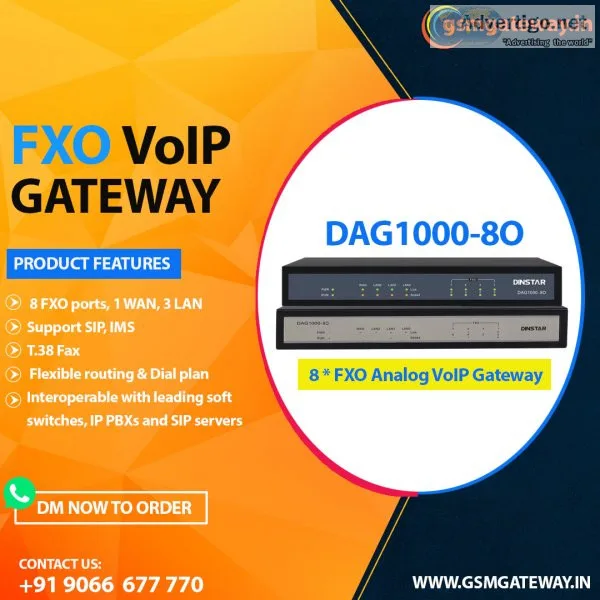 Dinstar 8 port fxo gateway | analog voip gateway