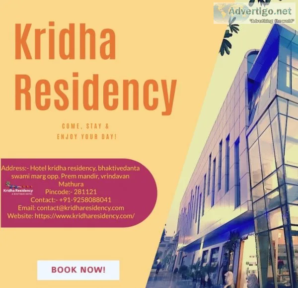 Book best hotel in vrindavan - kridha residency