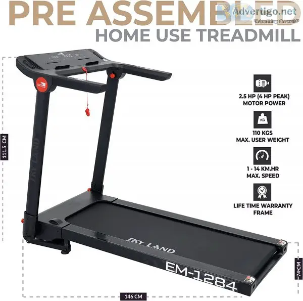 Skyland home use treadmill with bluetooth speaker , app & auto i