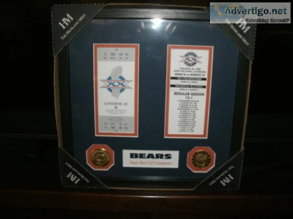 Chicago Bears Super Bowl 20 plaque