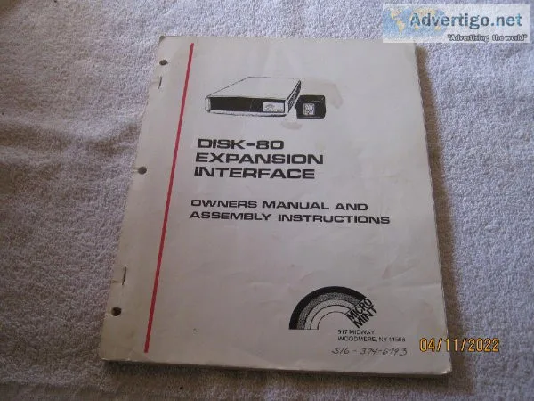 (TRS-80 Model I) DISK-80 EXPANSION INTERFACE OWNERS MANUAL AND A