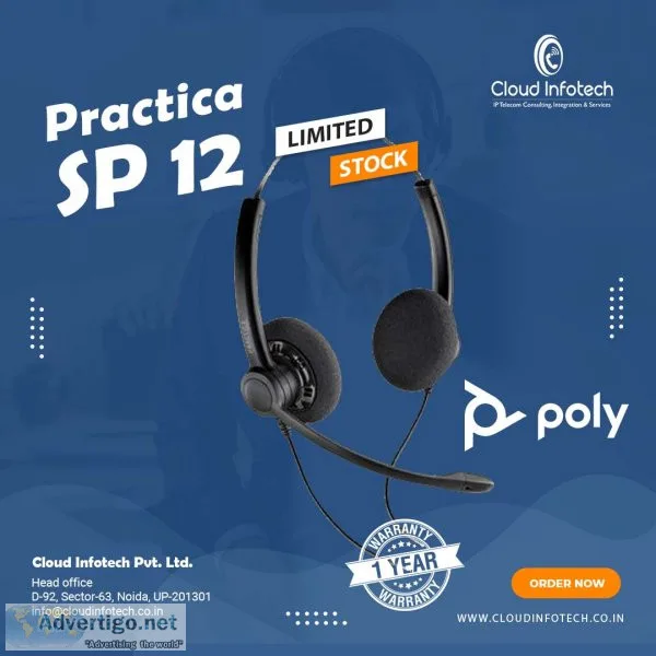 Practica poly sp12 wired headset with noise-canceling microphone