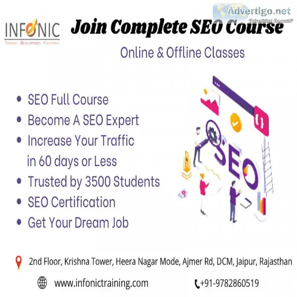 Join best institute for seo course training jaipur - infonic tra