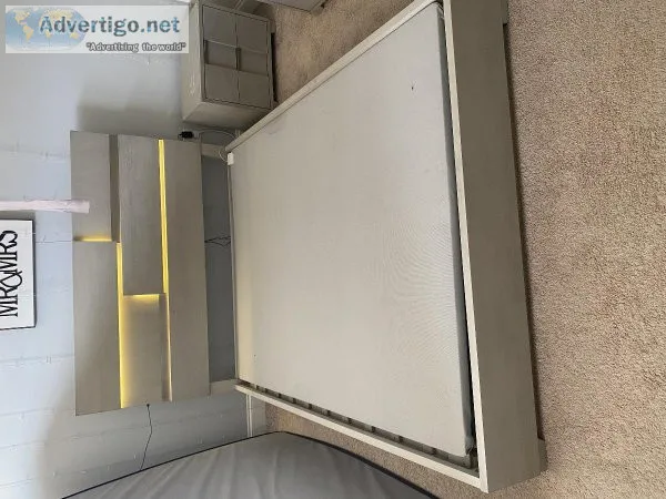 Queen bed frame with led lights