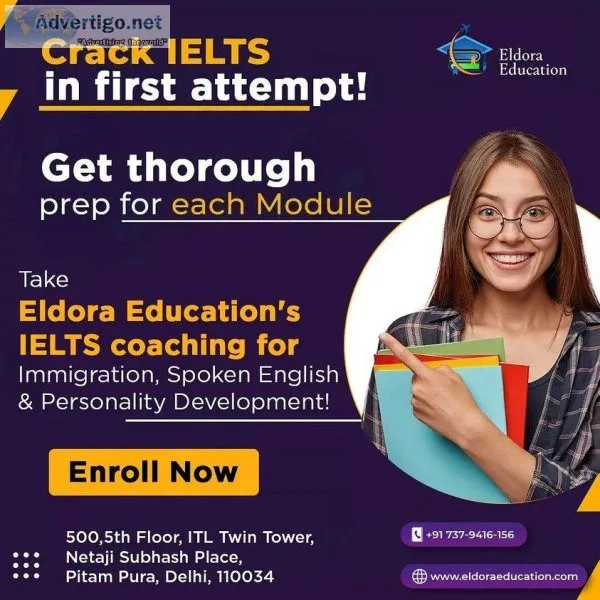 Search Best IELTS Online Coaching by Eldoraeducation in Delhi