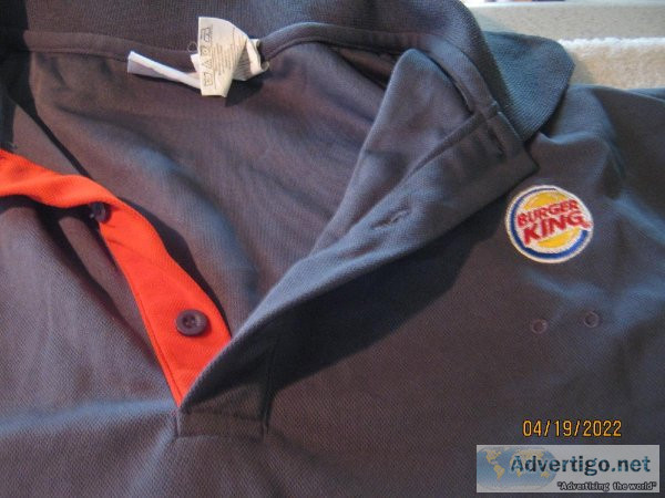 Burger King Shirt Size XL Polyester &ndash Machine Wash Warm Tum