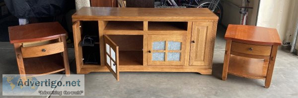 TV stand and 2 end tables