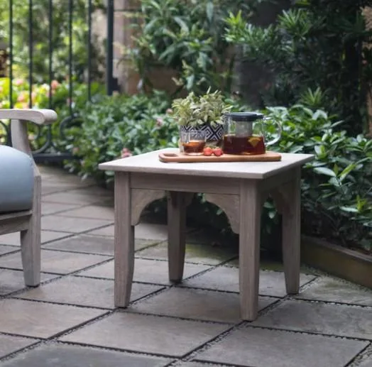 Buy Caterina Weathered Teak Wood Outdoor Side Table Patio Set