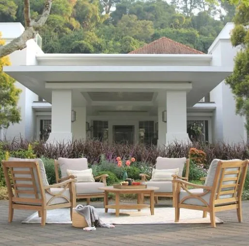 Buy Teak Wood 5 Piece Outdoor Seating Set  Patio Furniture