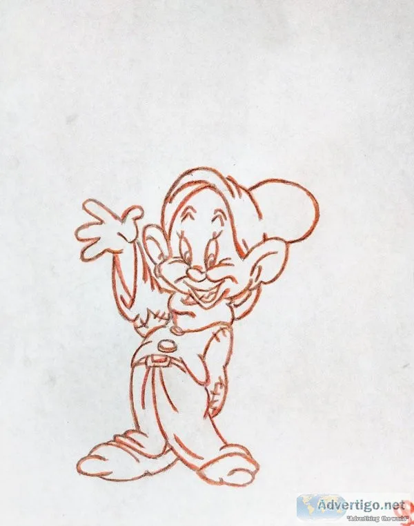 Dopey In Autumn Crimson GG - 8.5&quot x 11&quot Colored Pencil