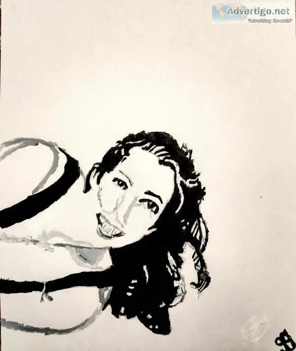 Black and White Amy Grant GG - 8.5&quot x 11&quot Painting