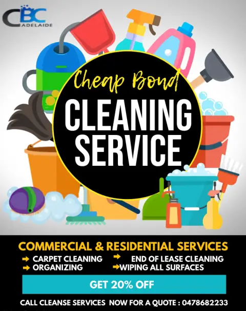 Best cheap bond cleaning adelaide in 20% off