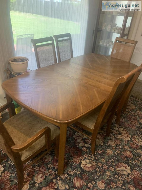 Dining room table with six chairs