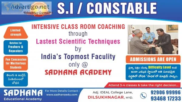 Si constable coaching centers in dilsukhnagar