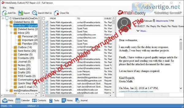 Mailsdaddy outlook pst repair tool