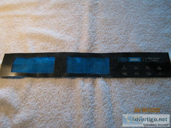 Mint Condition -DRAKE L7 AMPLIFIER &ndashFRON PANEL OVERLAY