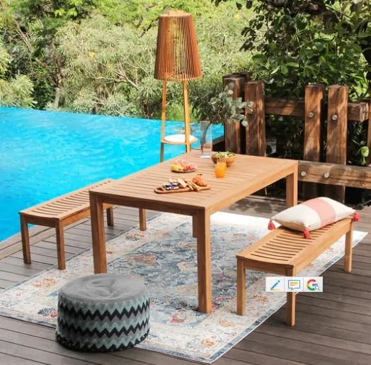 Best Teak Wood 3 Piece Outdoor Dining Set  Patio Furniture