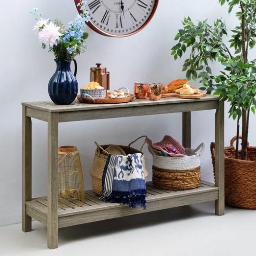 Shop Wood Gray Outdoor Console Table - Cambridge Casual