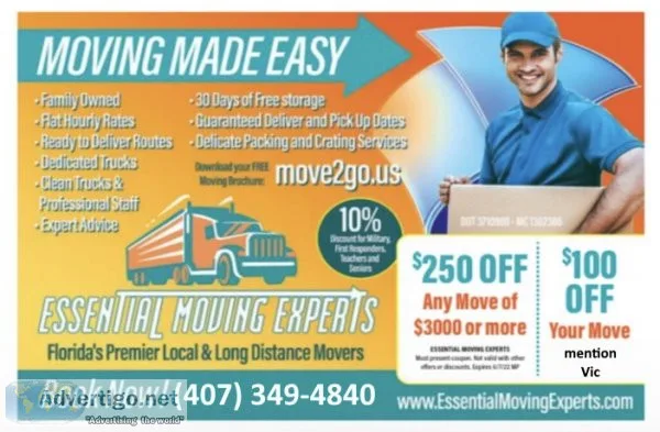 Call Vic today and Recieve 100.00 off NEXT MOVE (407) 349-4840 (