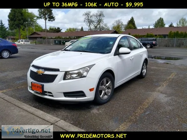 2013 CHEVROLET CRUZE LT  AUTO  UP TO 36 MPG
