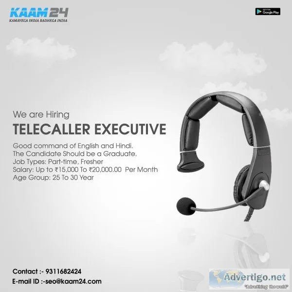 Job for telecaller/telesales executives